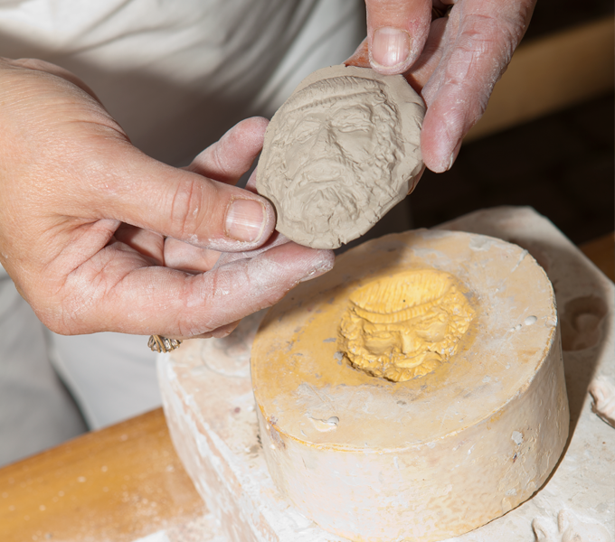 Karen Childs making pottery at Great Yarmouth Potteries