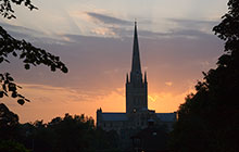 Norwich Cathedral Sunset Norfolk